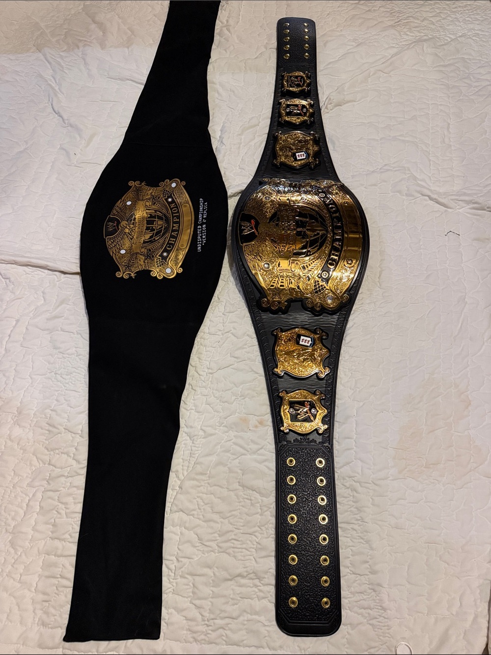 Champion Black and Gold Wrestling Championship Belt